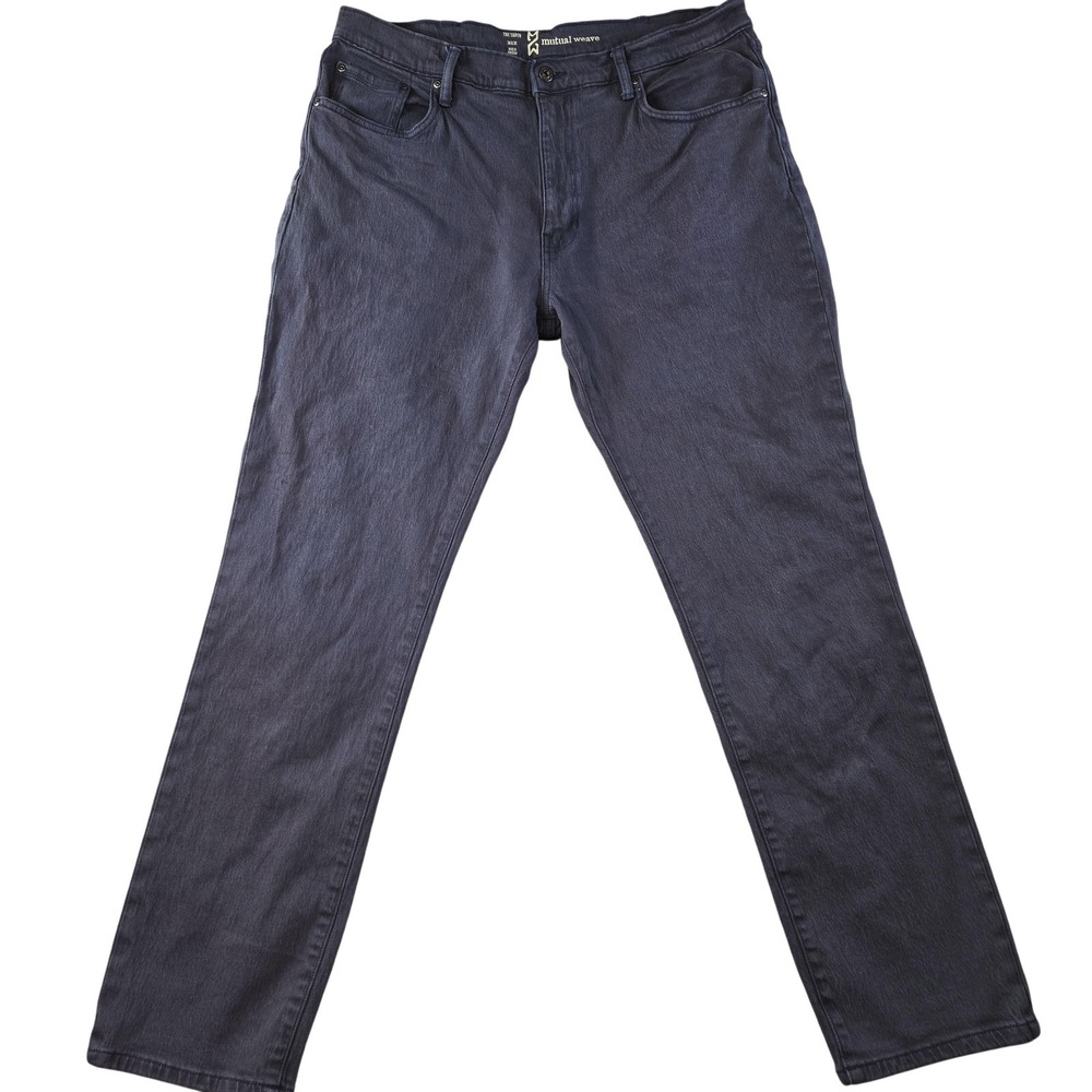 Mutual‎ Weave Jeans Mens 38x32 Blue Denim Tapered Slim Dark Wash The Taper